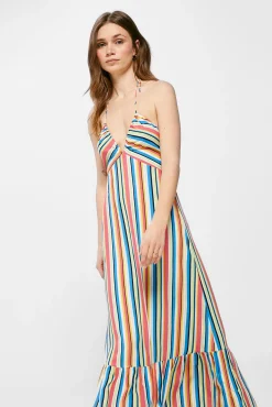 Vestido Midi Rayas Multicolor
