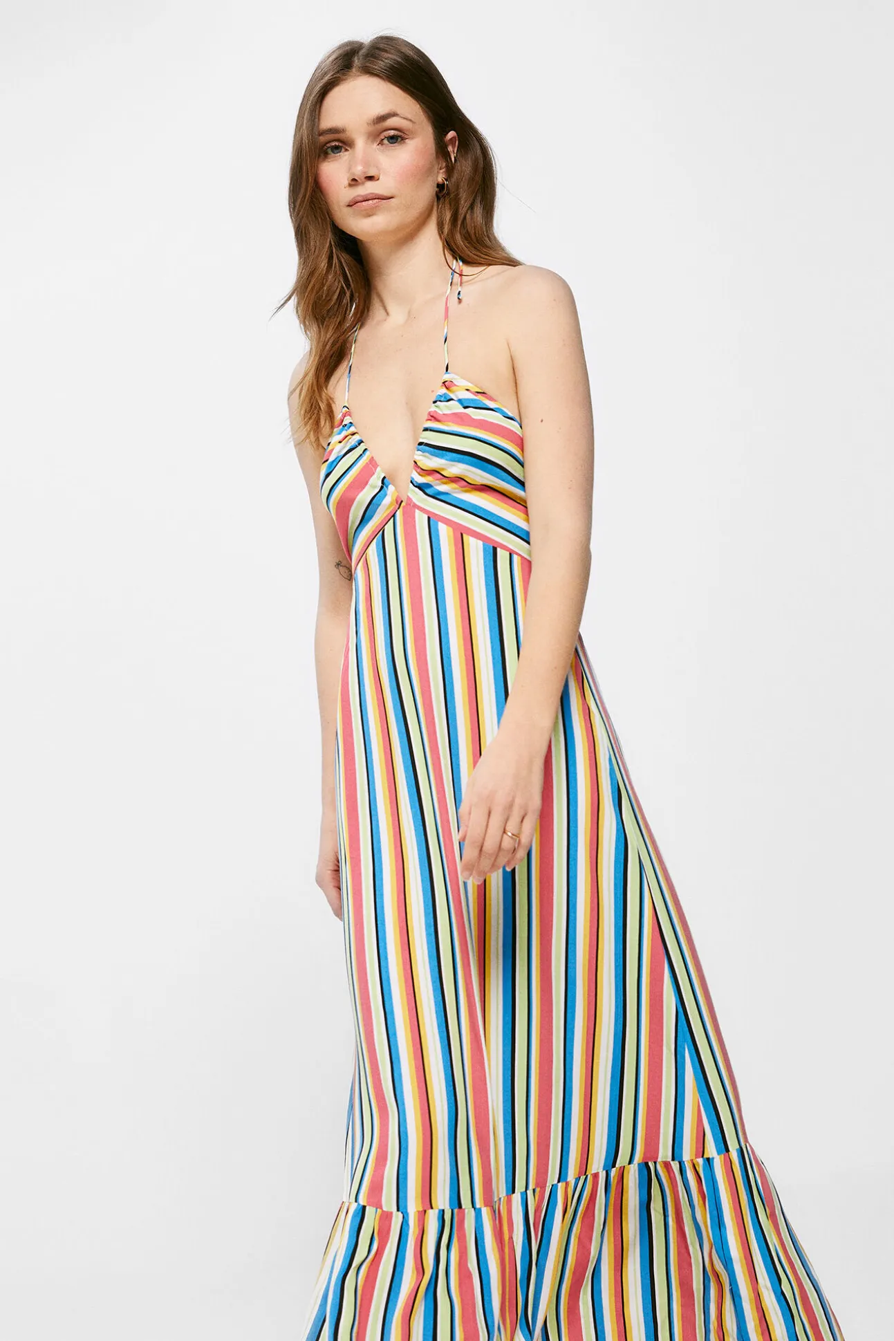 Vestido Midi Rayas Multicolor