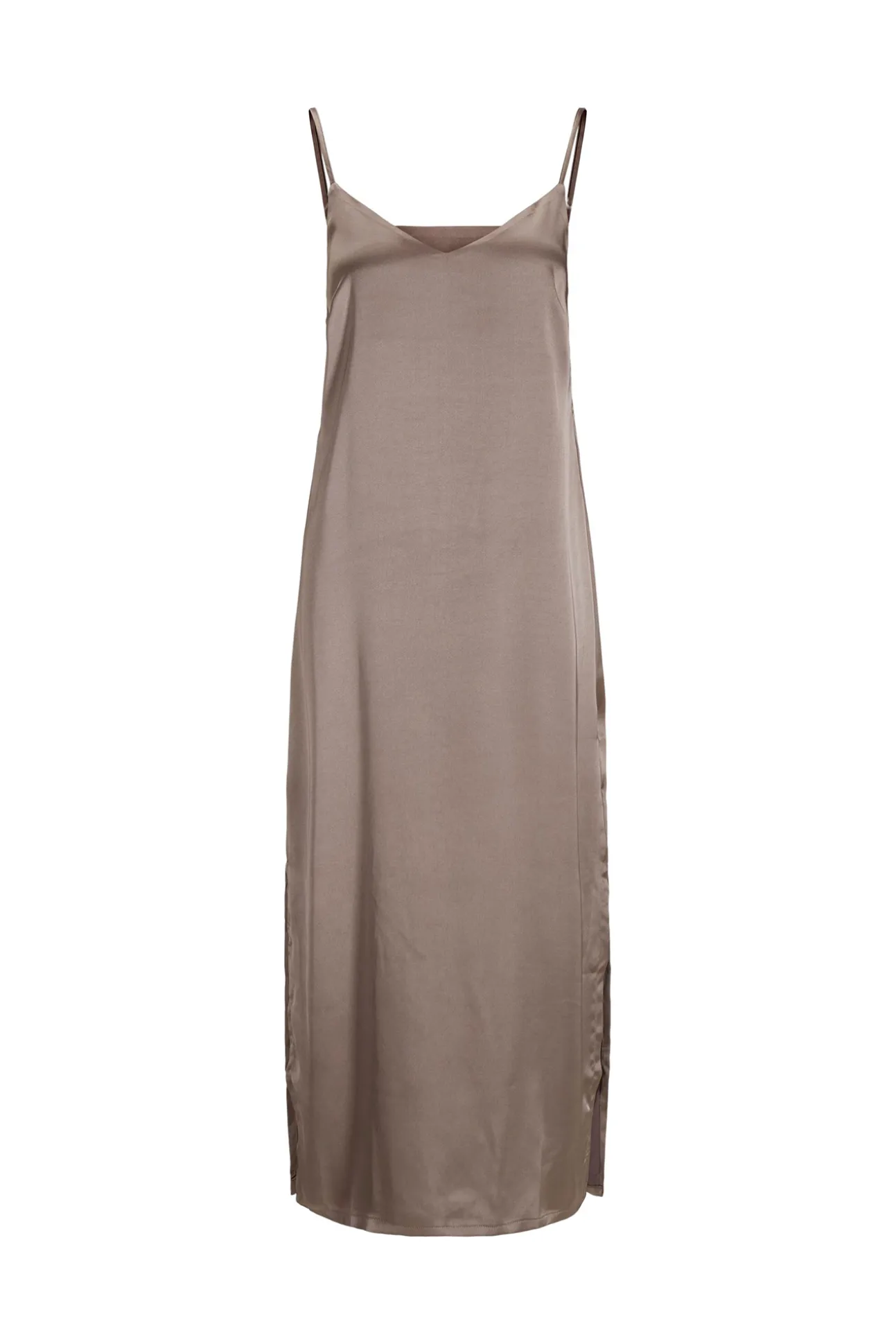 Vestido Midi Satinado De Tirantes