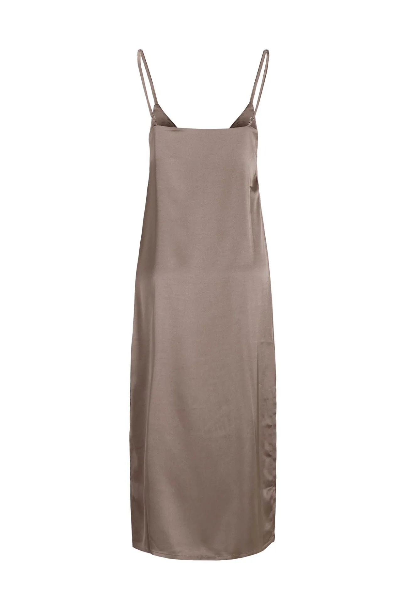 Vestido Midi Satinado De Tirantes