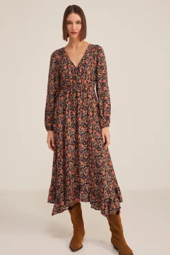 Vestido Midi Volante Picos