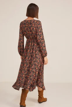 Vestido Midi Volante Picos