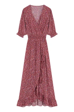 Vestido Midi Volantes Rosa