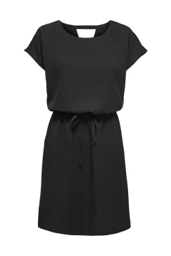 Vestido Mini Manga Corta Y Apertura En Las Espalda.