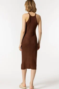 Vestido Punto Con Cuello Halter