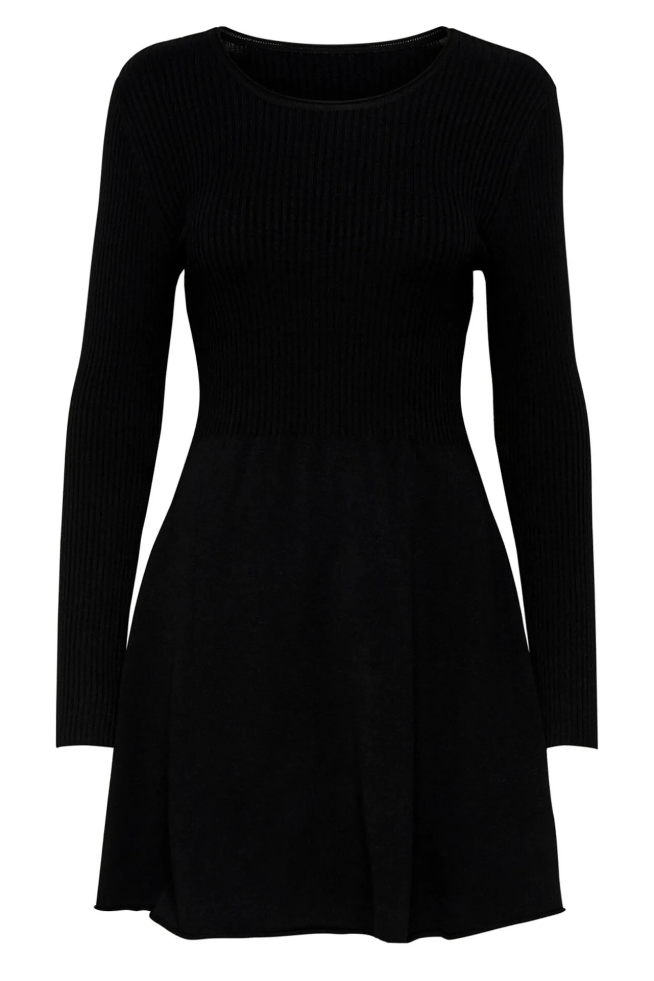 Vestido Punto Cuello Redondo Manga Larga