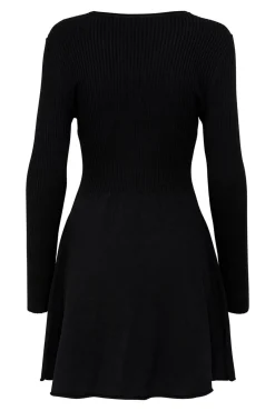 Vestido Punto Cuello Redondo Manga Larga