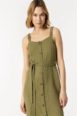 Vestido Rustico Con Cinturon