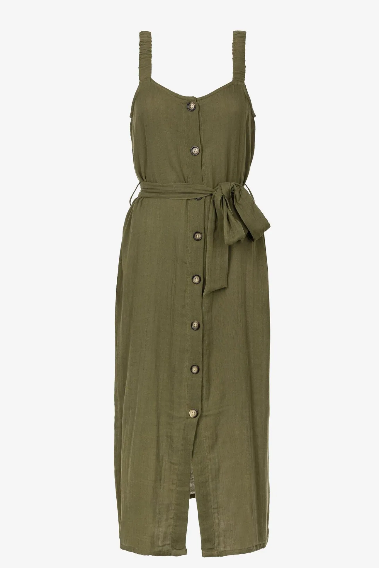 Vestido Rustico Con Cinturon