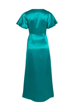 Vestido Satinado De Manga Corta