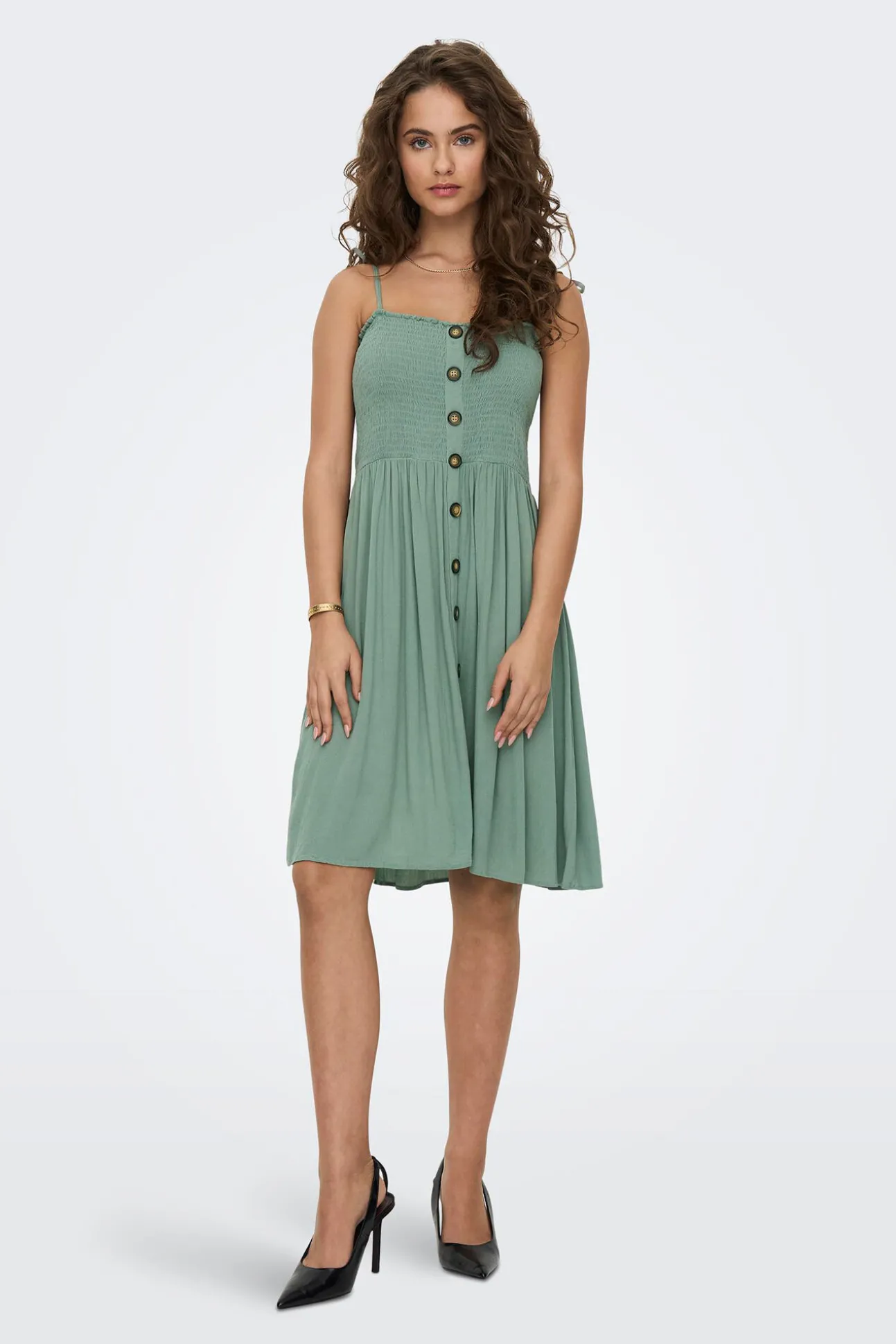 Vestido Tirantes Nido De Abeja