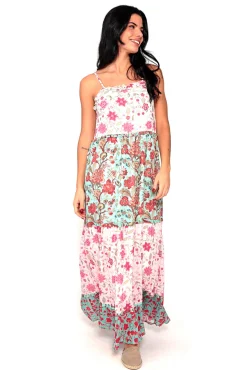 Vestido Tricolor De Tirantes Con Print