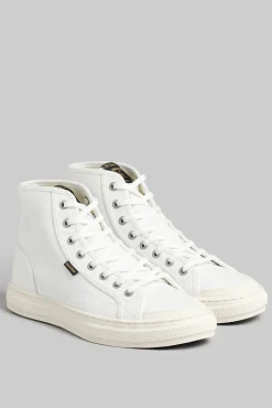 Zapatillas Deportivas De Cana Alta En Piel Vegana Vulcanizadas Con Logotipo Vintage Logo